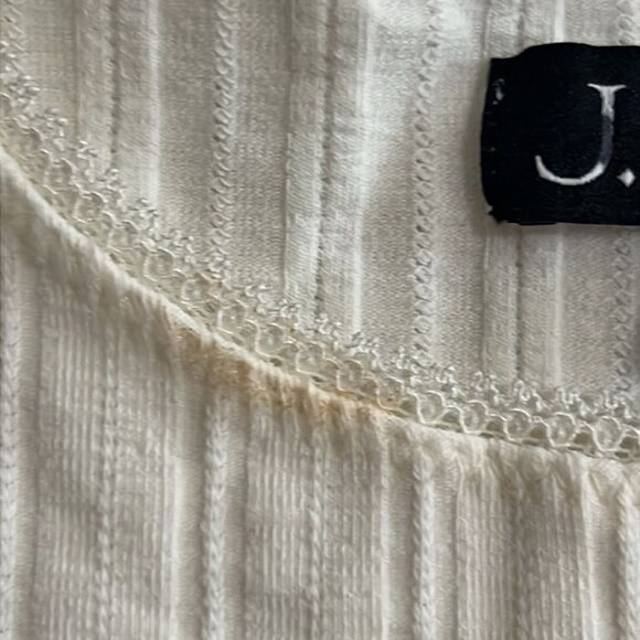NWOT J. Crew Pointelle long-sleeve ribbed shirt ivory size XXS - Picture 9 of 10